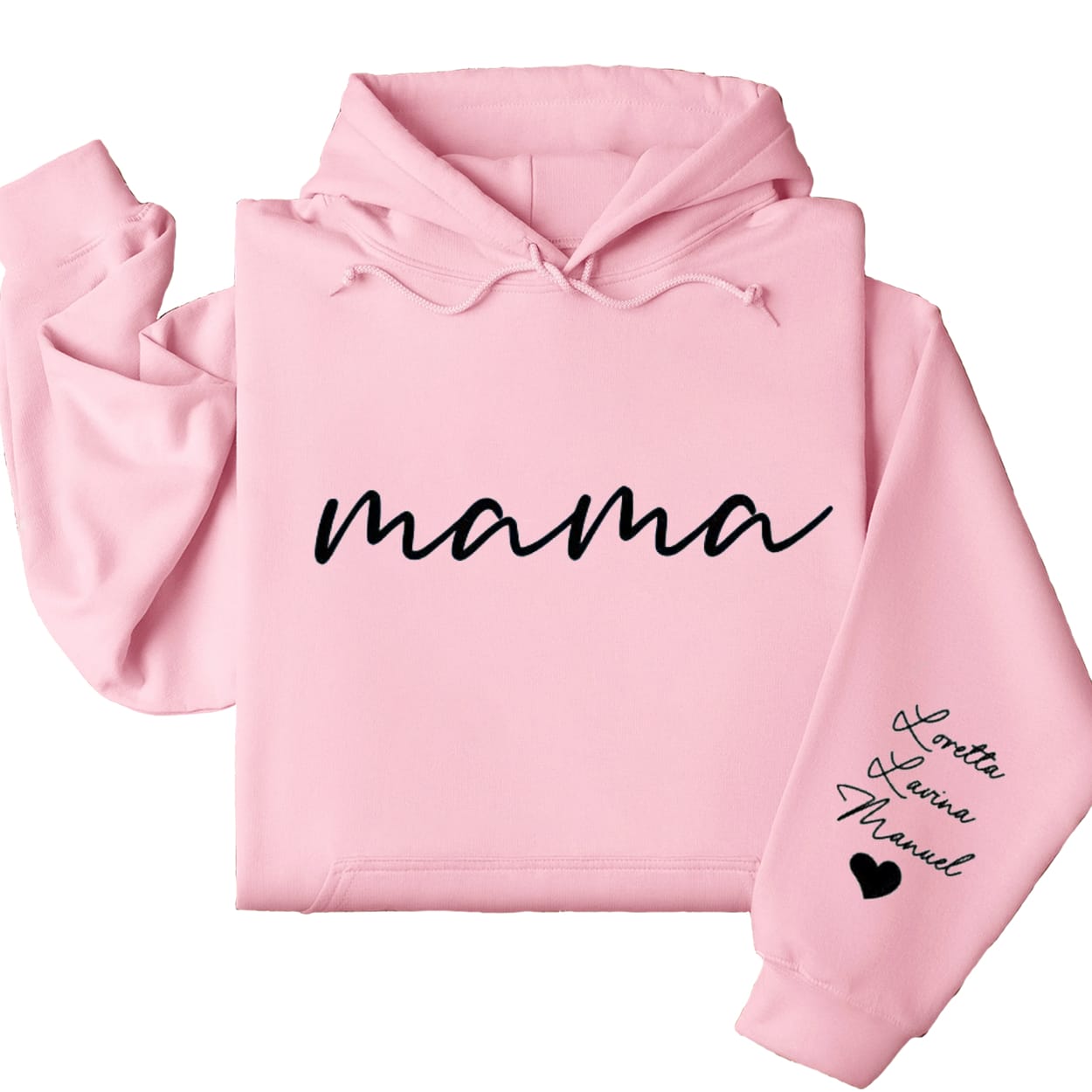 Custom Mama Hoodie with Kids Name on Sleeve, Personalized Mom Hoodie, Minimalist Momma, Mothers Day Gift for Mom