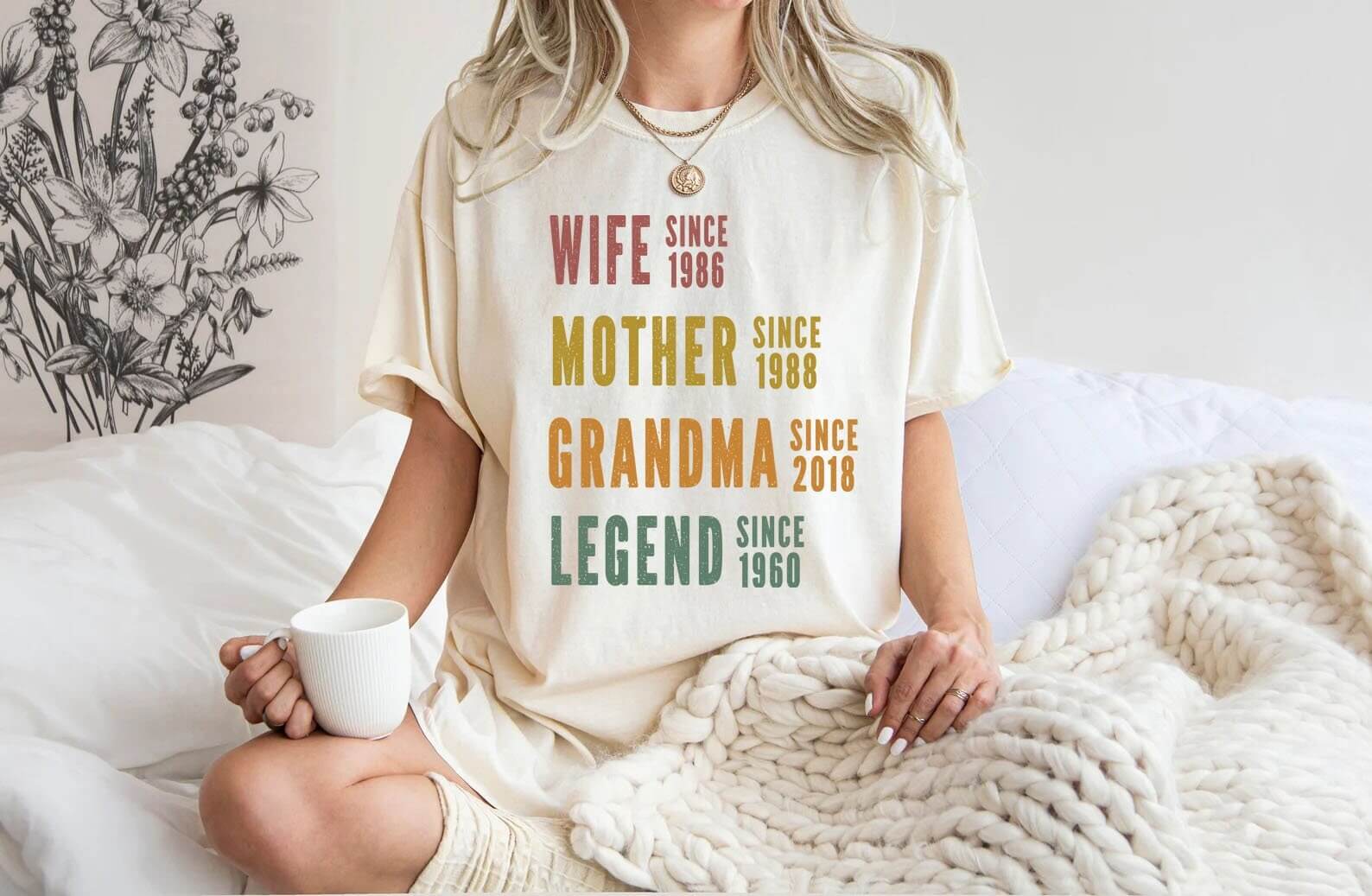 Personalized Mom Grandma Shirt - Mother's Day Shirt - Wife, Mother, Grandma Legend - Custom Dates - Funny Birthday Gift for Women