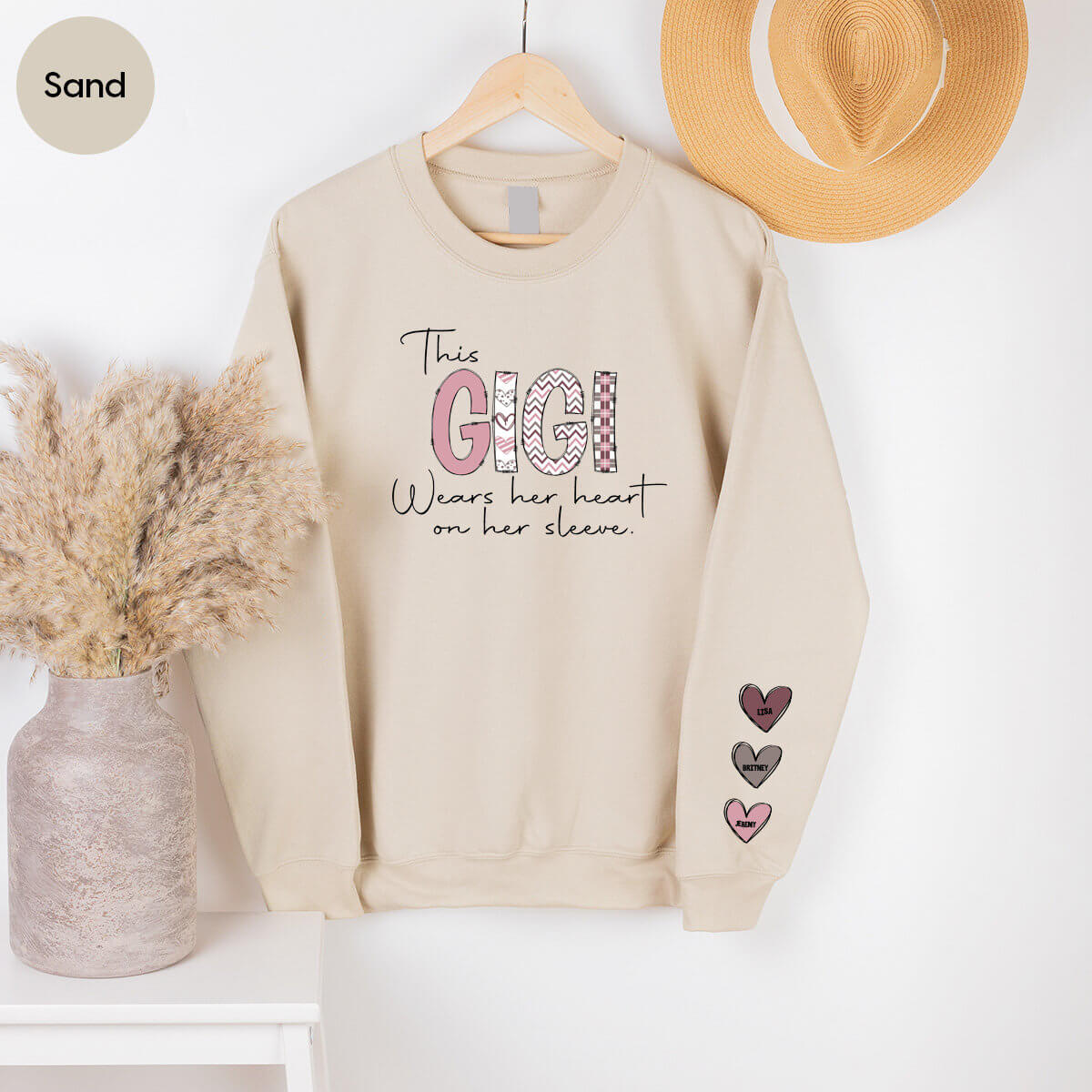 Custom Gigi Sweatshirt, Personalized Gigi Gift, Custom Grandma Sweatshirt, Valentine's Day Gifts, Mother's Day Grandma Gift