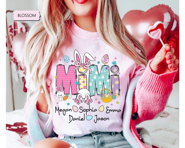 Personalized Grandma Easter Shirt - Easter Mimi with Grandkids' Names - Easter Gift for Nana or Mimi - Image 4