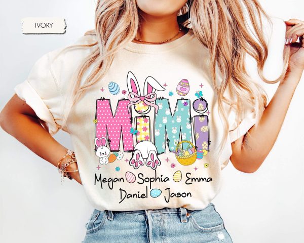 Personalized Grandma Easter Shirt - Easter Mimi with Grandkids' Names - Easter Gift for Nana or Mimi - Image 5