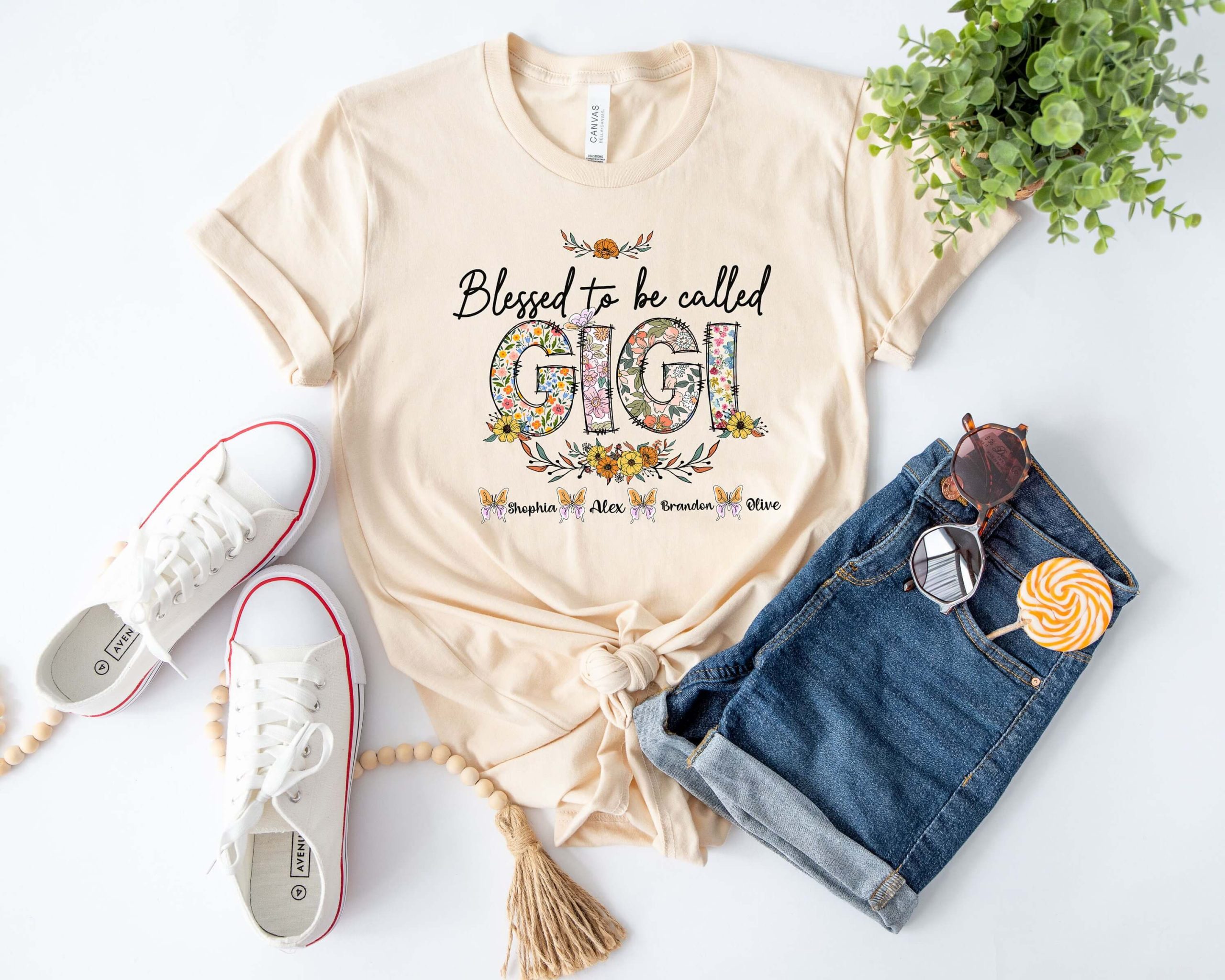 Blessed To Be Called Gigi Shirt - Custom Personalized Gigi Grandma T-Shirt - Mother's Day Gift