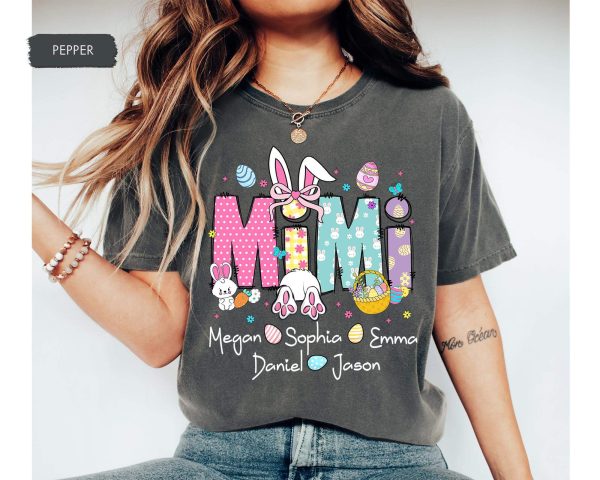 Personalized Grandma Easter Shirt - Easter Mimi with Grandkids' Names - Easter Gift for Nana or Mimi - Image 6