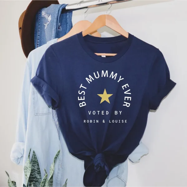 Best Mummy ever voted by add kids names - Custom mum T Shirt, Mothers Day Gift - Image 5
