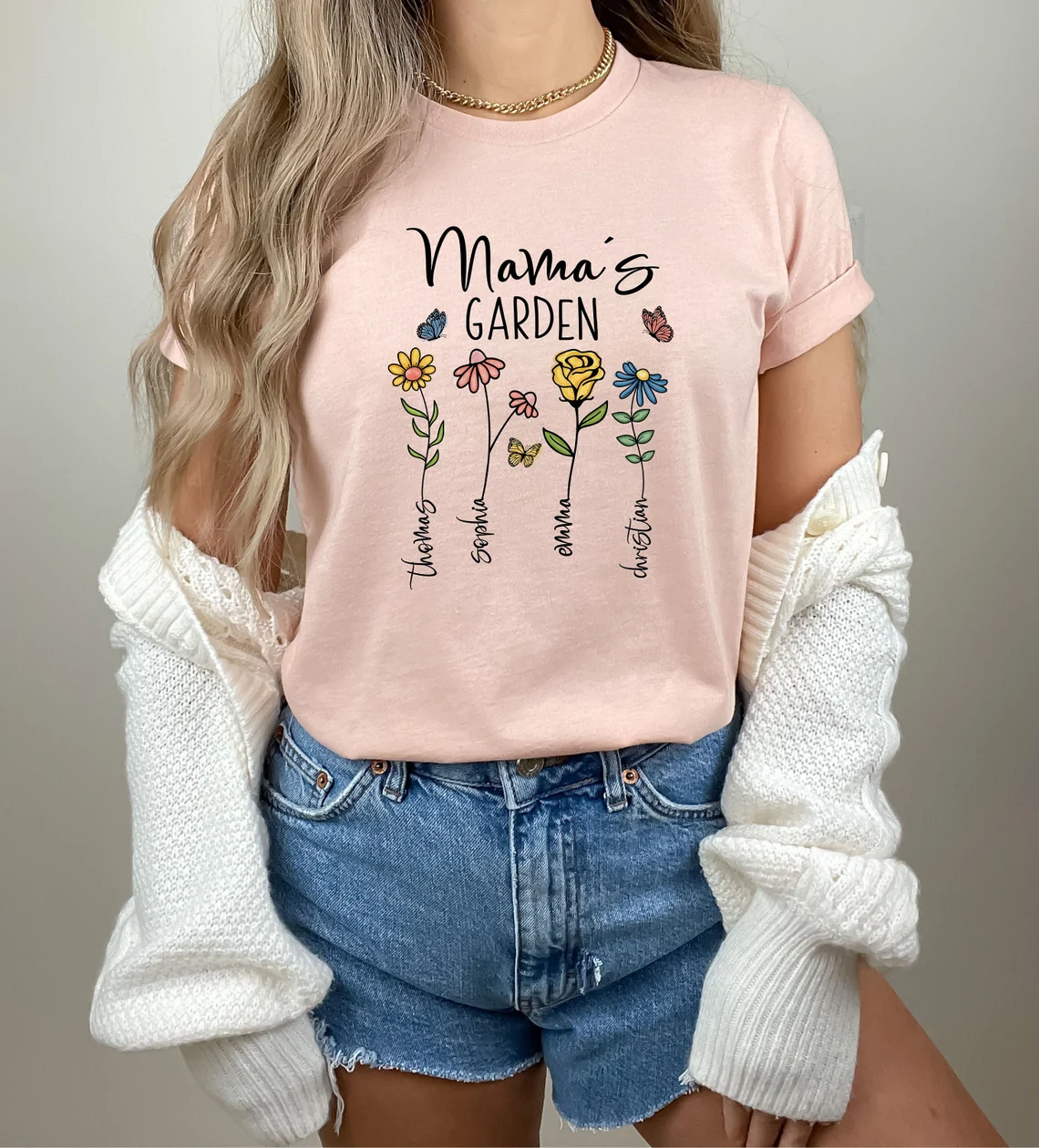 Custom Mothers Day Shirt, Personalized Mom Gift, Mothers Day Gift, Mama's Garden T-Shirt, Customized Mom Tee