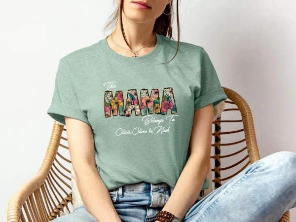 Cute Mama Shirt, Mum Gift, Mum Birthday Gift, This Mummy Belongs, Personalized Mum Shirt - Image 2