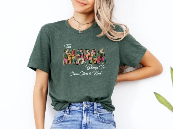 Cute Mama Shirt, Mum Gift, Mum Birthday Gift, This Mummy Belongs, Personalized Mum Shirt - Image 5