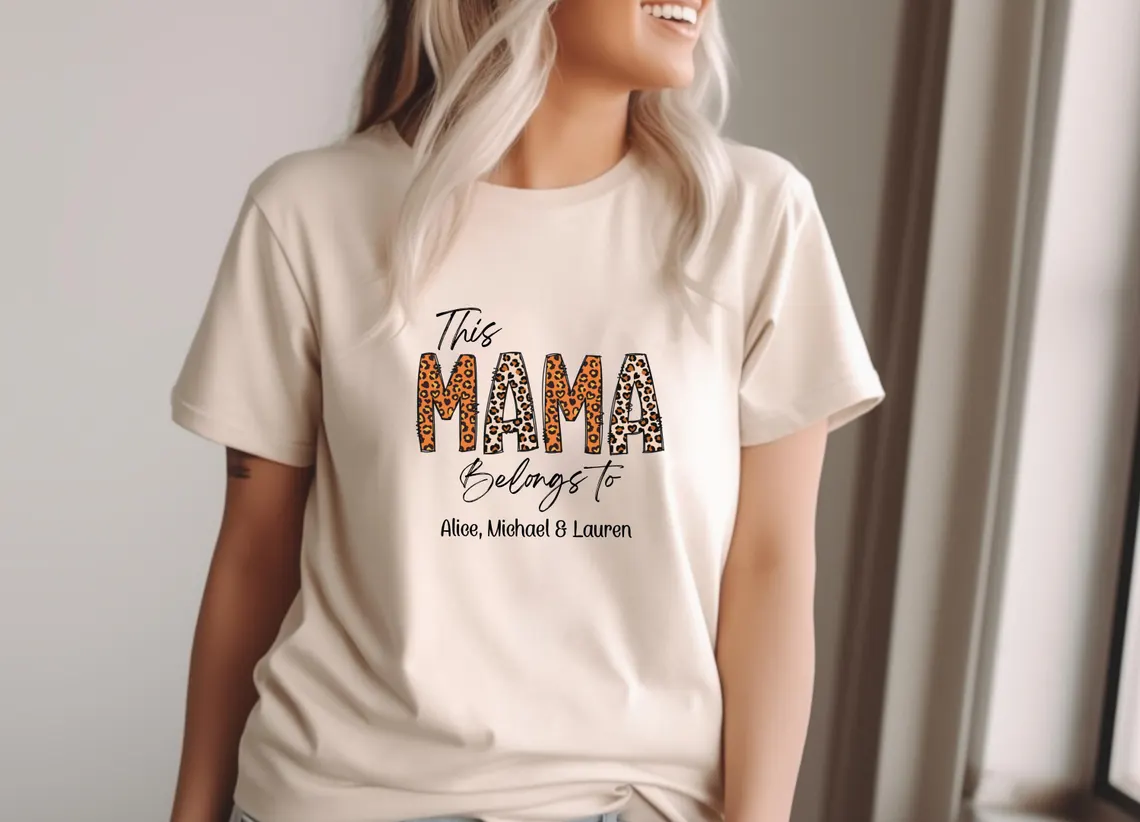 Mama Belongs To Shirt, Custom Mama Shirt, Personalized Mama Tee, New Mum Gift, New Mama T shirt