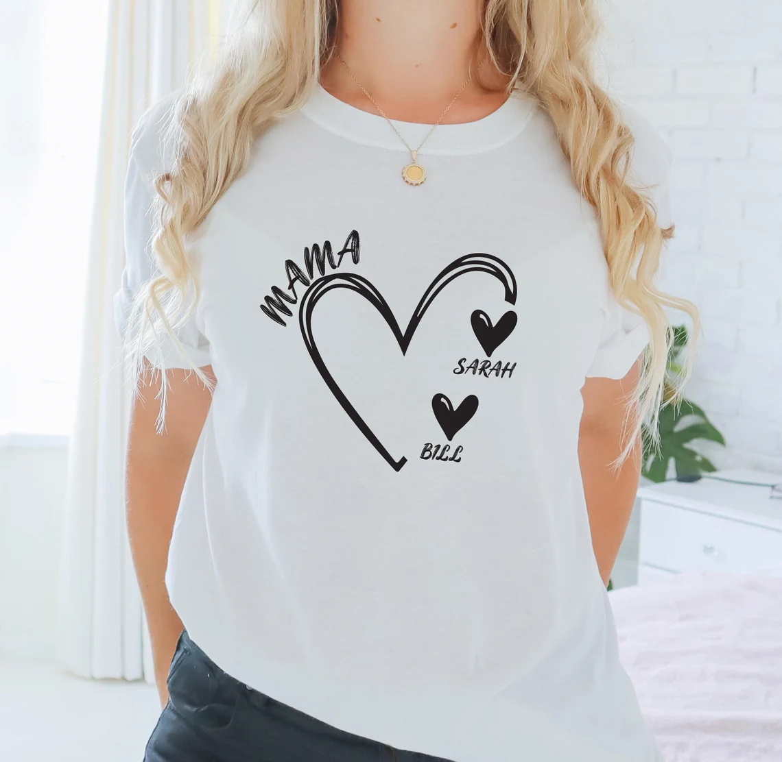 Grandma Shirt, Personalized Shirt, Mum T Shirt, Custom Grandma Tee, Heart T-shirt, New Grandma Gift
