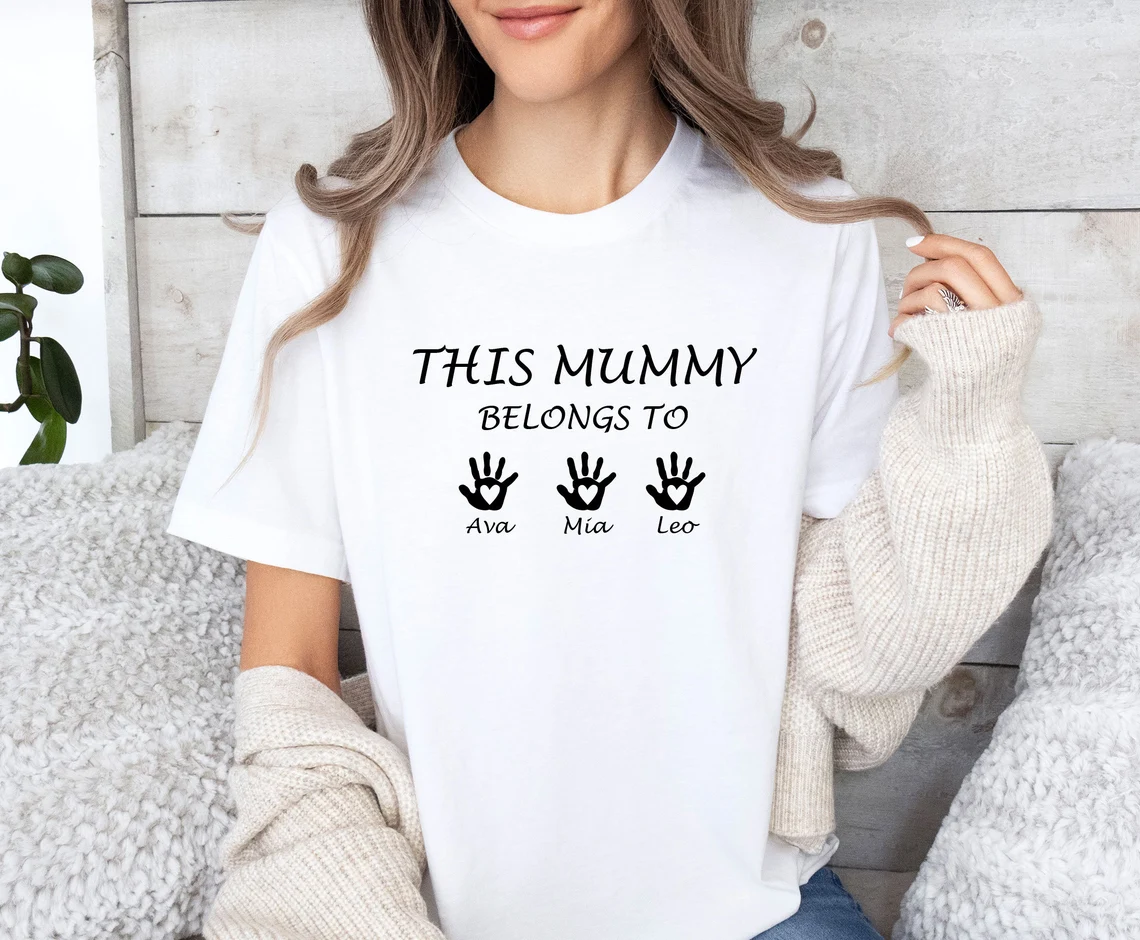 Custom Mum T-shirt, Personalized Mum, This Mummy Belongs, Mothers Day Tee, New Mum Shirts, Mother To Be