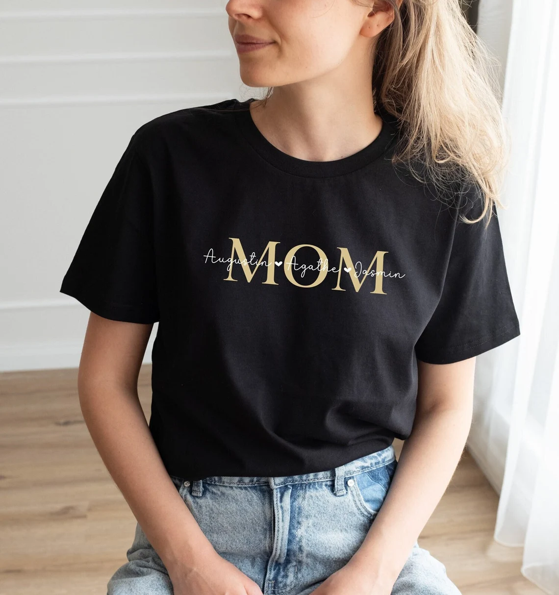 Personalized MOM t-shirt MAMA t-shirt with children's names