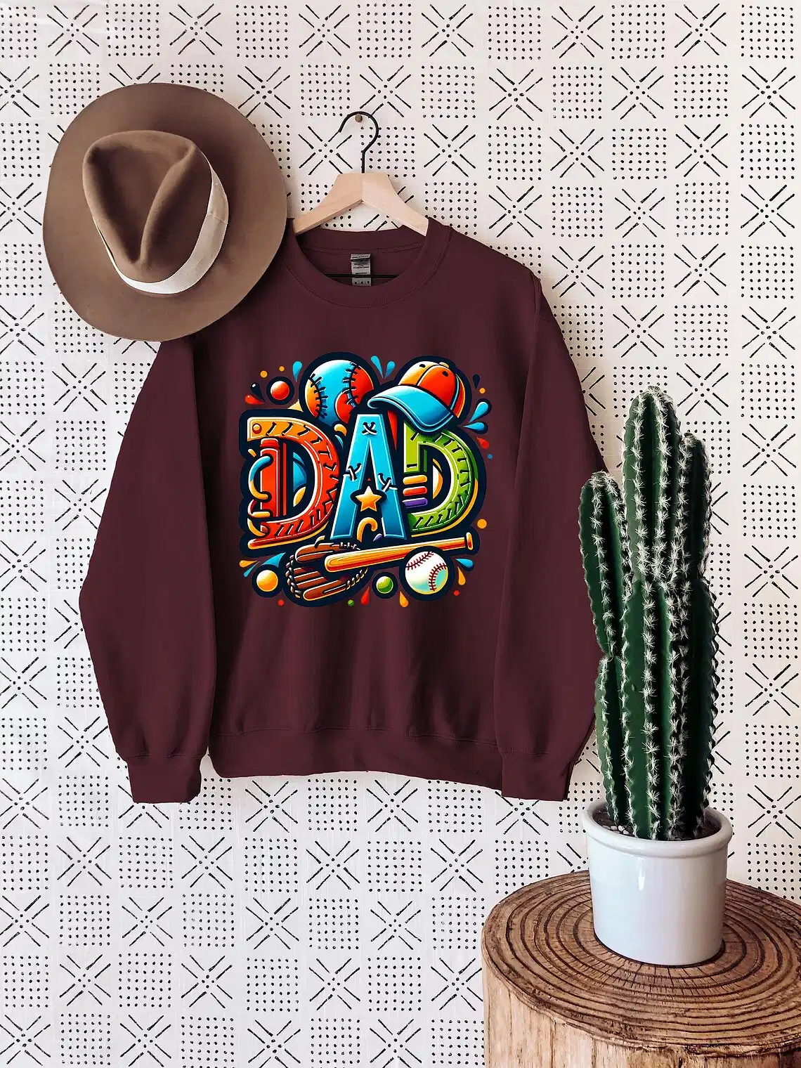 Baseball Dad Shirt ? Sports Field Letter Design with Hitter Silhouette ? Best Gift for Baseball Dads