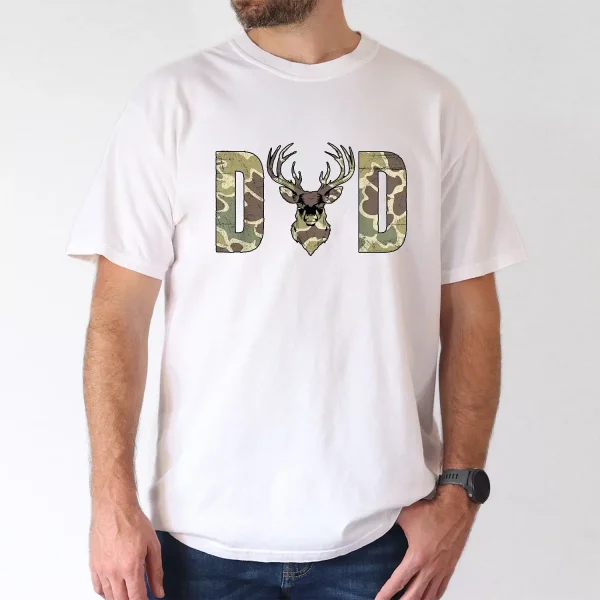 Camo Dad Hunting T-Shirt with Deer Camouflage Print T-Shirt, The Best Father's Day Gift - Image 4