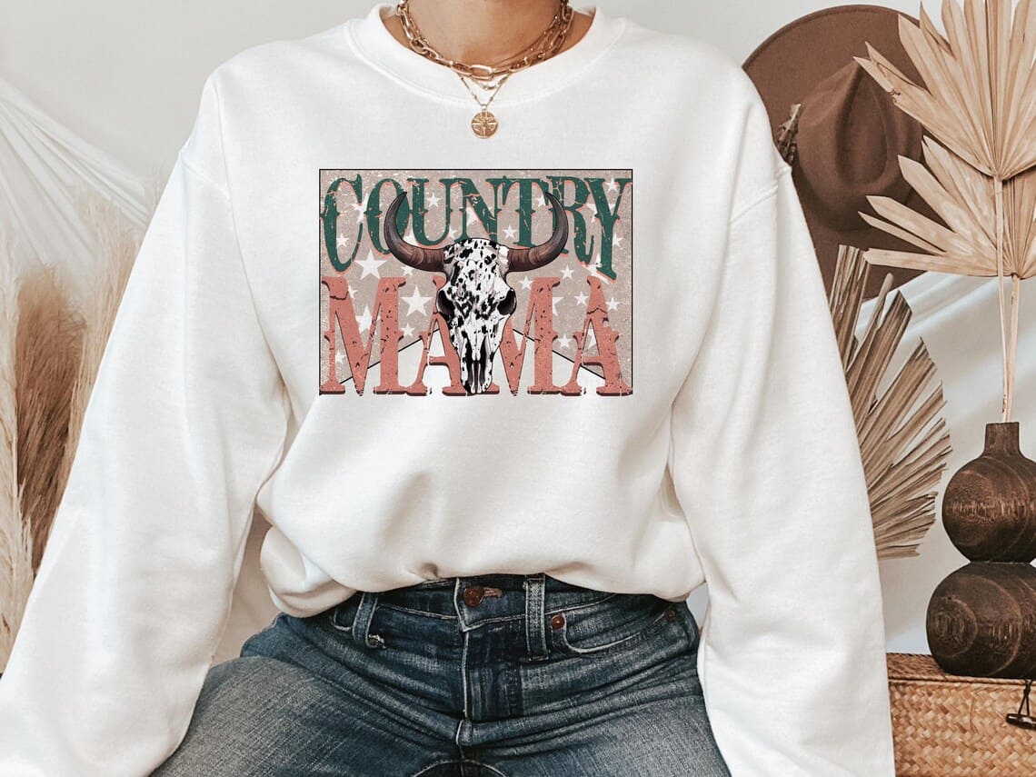 Country Mama, Floral Western Mama, Rodeo Mama Sweatshirt, The Best Idea for Mother's Day Gift