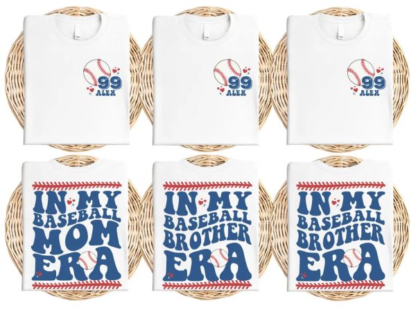 In My Baseball Sister Era Shirt, Custom Baseball Numbers and Name, Baseball Team Family Tee -  The Best Mothers Day Gift - Image 3