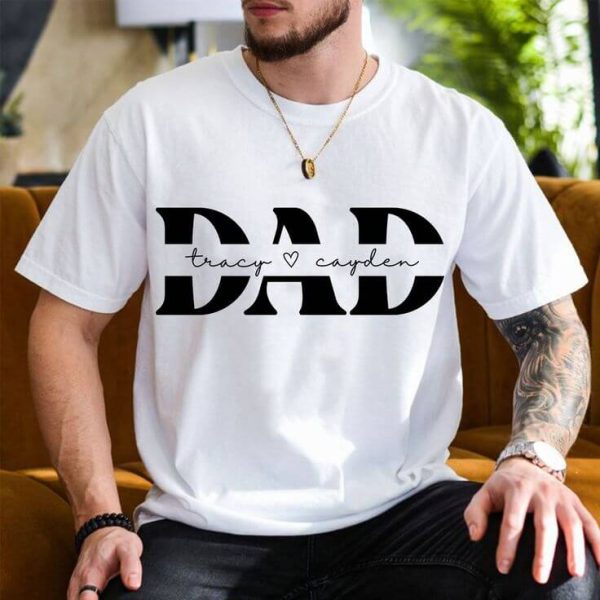 Personalized Father's Day Shirts, Custom Name Dad Daddy with Name Kids - The Best Father's Day Gift - Image 2