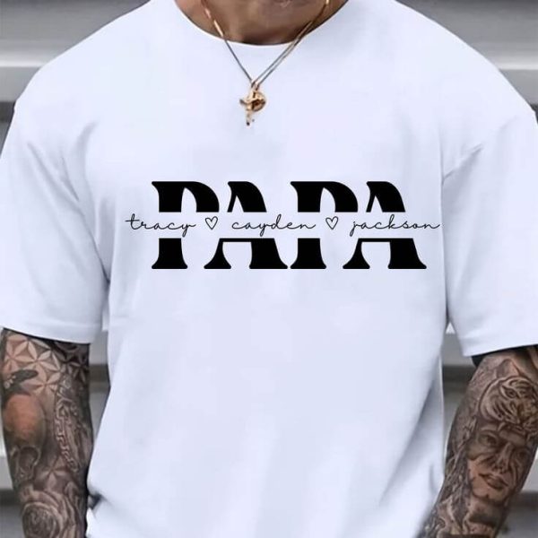Personalized Father's Day Shirts, Custom Name Dad Daddy with Name Kids - The Best Father's Day Gift - Image 4