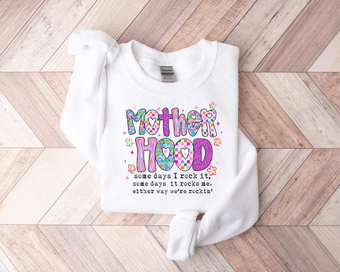 Retro Motherhood Sweatshirt, Floral Motherhood Sweatshirt, Some Day I Rock It Mom , Happy Mother's Day, The Best Gift for Women