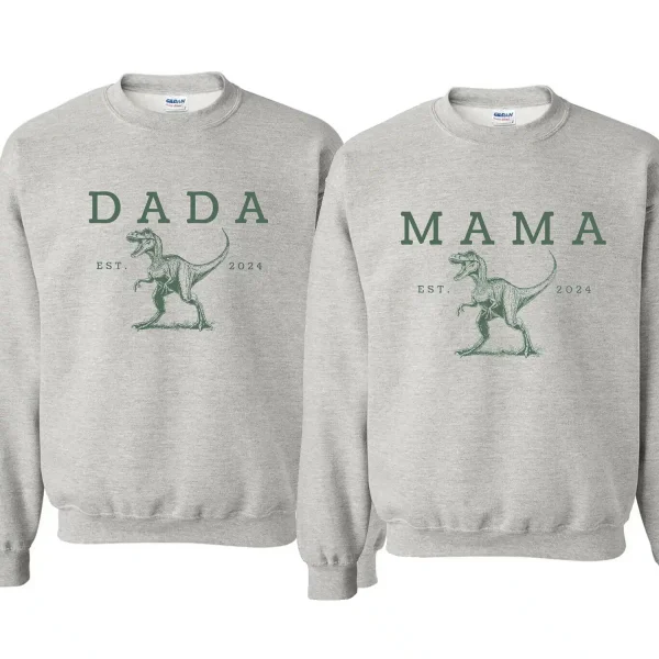 Two Rex Mommy and Me T-Shirts, Dinosaur Custom Rex Tee, Mother's Day, Father's Day, Couple Matching T-Shirt, The Best Family Holiday Gift - Image 3