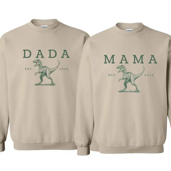 Two Rex Mommy and Me T-Shirts, Dinosaur Custom Rex Tee, Mother's Day, Father's Day, Couple Matching T-Shirt, The Best Family Holiday Gift - Image 2
