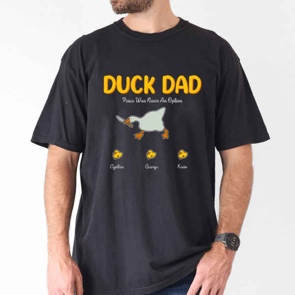 Duck Dad Shirt, Add Kids' Names, Cute Matching Family Tee - Image 4