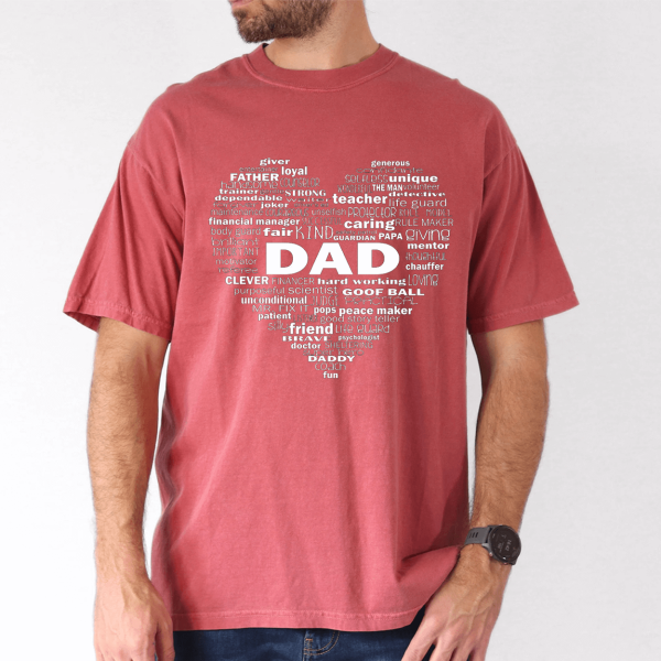 Word Art Dad Shirt, Heart of a Father, Thoughtful Gift for Dad - The Best Father's Day Gift - Image 3