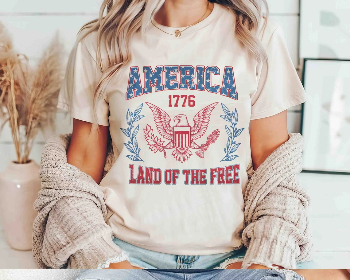 America Land of the Free Shirt – 1776 Patriotic 4th of July Independence Day T-Shirt