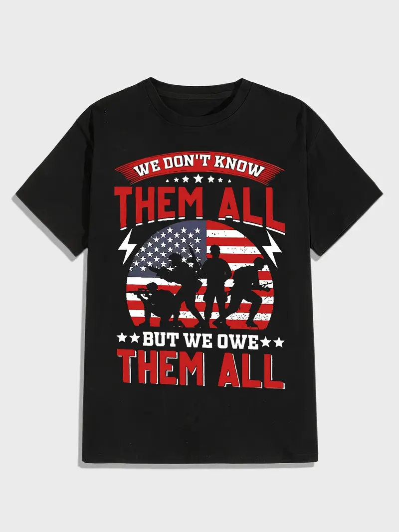 We Don’t Know Them All” Patriotic Tee – Breathable Cotton Short-Sleeve Graphic Shirt for Men – Casual USA Summer Top