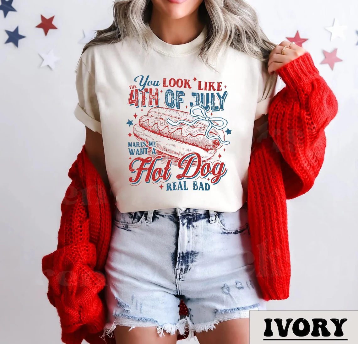 You Look Like the 4th of July Shirt – Funny Hot Dog Lover Tee – Patriotic Independence Day T-Shirt