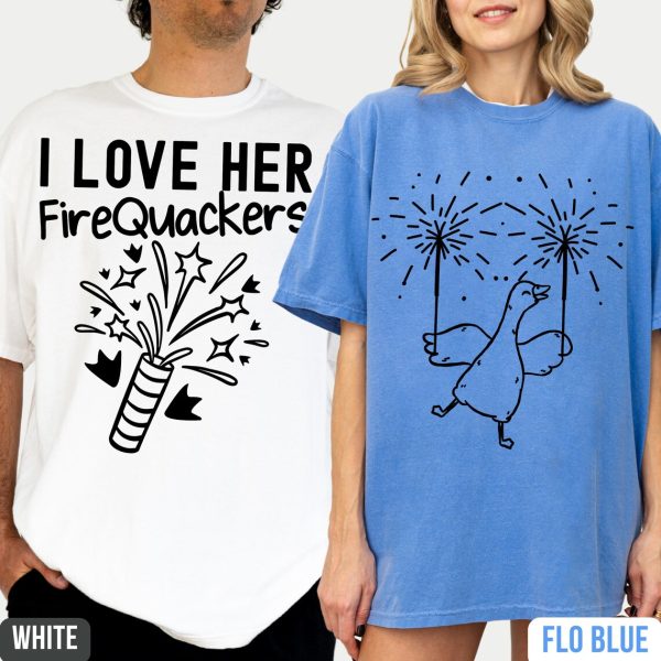 4th Of July Matching Couple T-Shirts, His and Hers Independence Day Tee, American Couple Shirt, Husband and Wife Matching Fourth of July Shirt - Image 2