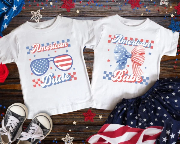 4th of July Auntie and Uncle Matching Shirts Custom Fourth of July Couple TShirt,4th of July Pregnancy Announcement Gift, American Family Tee - Image 2