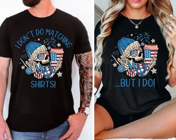 4th of July Couples Shirts, Funny Fourth of July Couples Shirt, Matching 4th of July Couples Shirts, Patriotic Matching Couples Outfit - Image 2