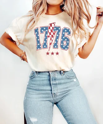 1776 America Shirt – Patriotic 4th of July T-Shirt or Sweatshirt – ’Merica Independence Day Outfit