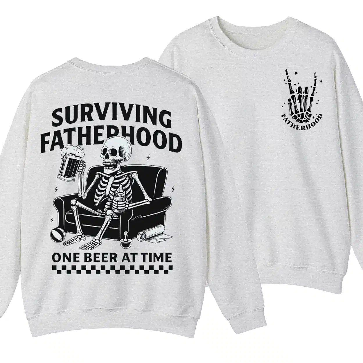 Surviving Fatherhood One Beer At A Time Sweatshirt, Funny Father, Drinking Husband, Fathers Day Gift, Gift for Dad, Model Sweater