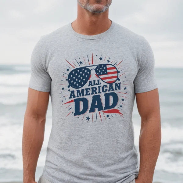 All American Dad Shirt, Dad T-Shirt, Fourth of July Tee, 4th Of July T-Shirt, Father's Day Shirt, Patriot Dad Shirt, American Dad Shirt - Image 4