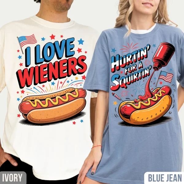 4th Of July Matching Couple Shirts, His and Hers Independence Day Tee, American Couple Shirt, Husband and Wife Matching Fourth of July Shirt - Image 2