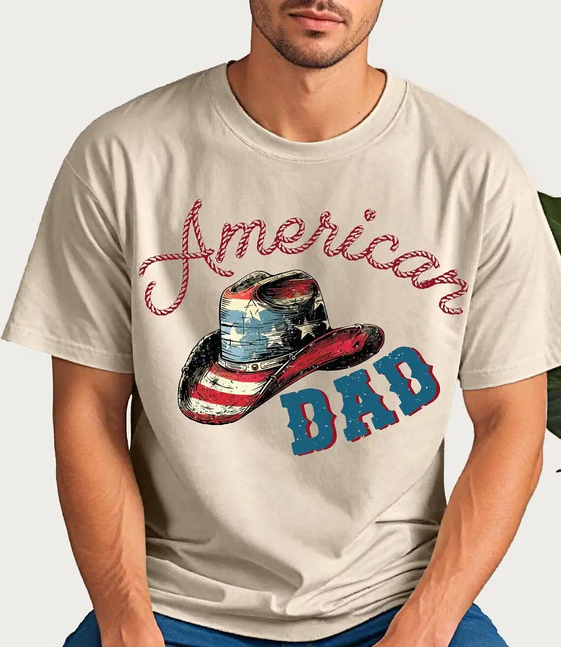 American Dad Shirt ? Patriotic Cowboy Hat USA Flag T-Shirt