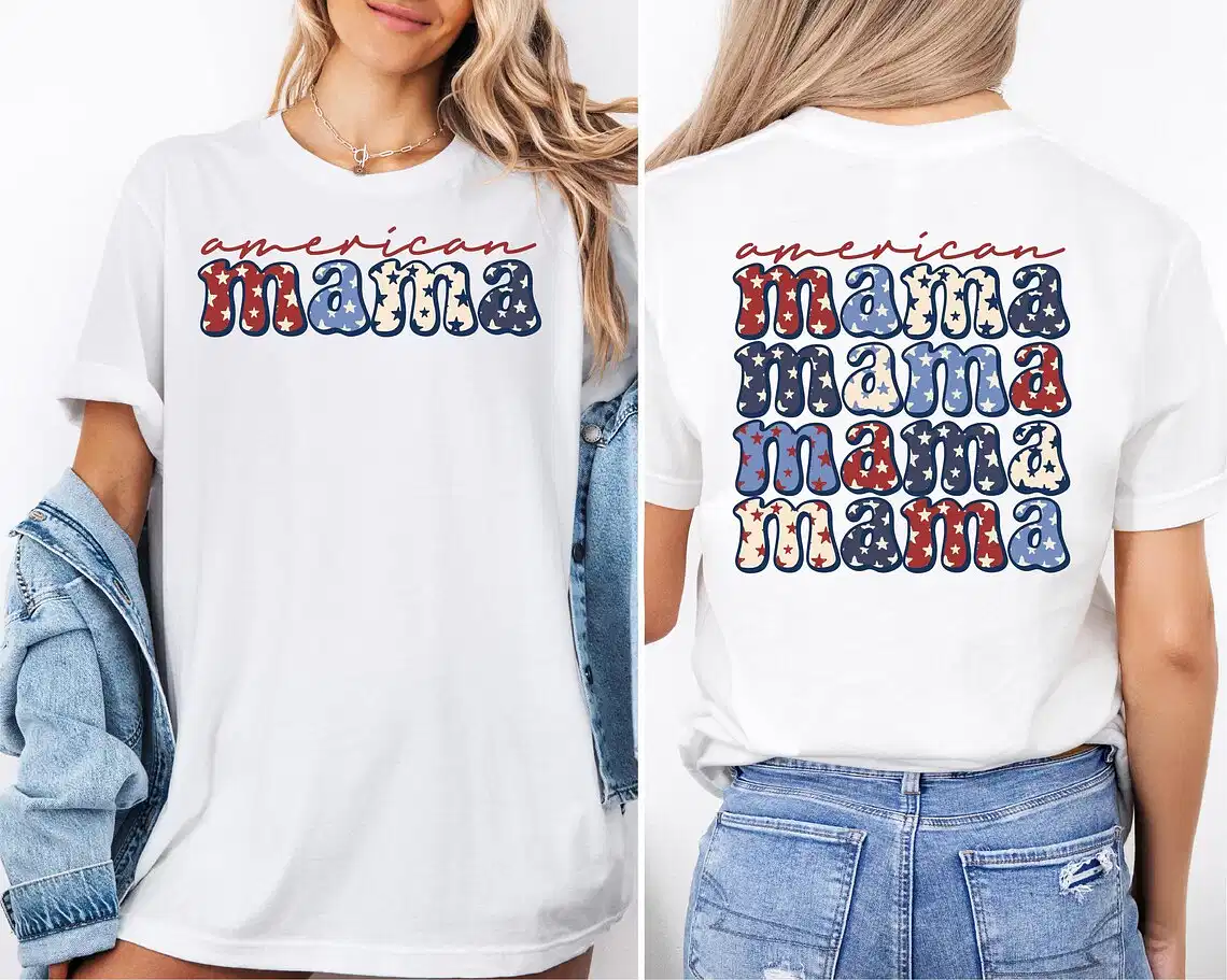 American Mama T-Shirt, 4th of July Tee, Fourth of July, Usa Flag T-Shirt, Independence Day Tee, Patriotic Shirt, Memorial Day