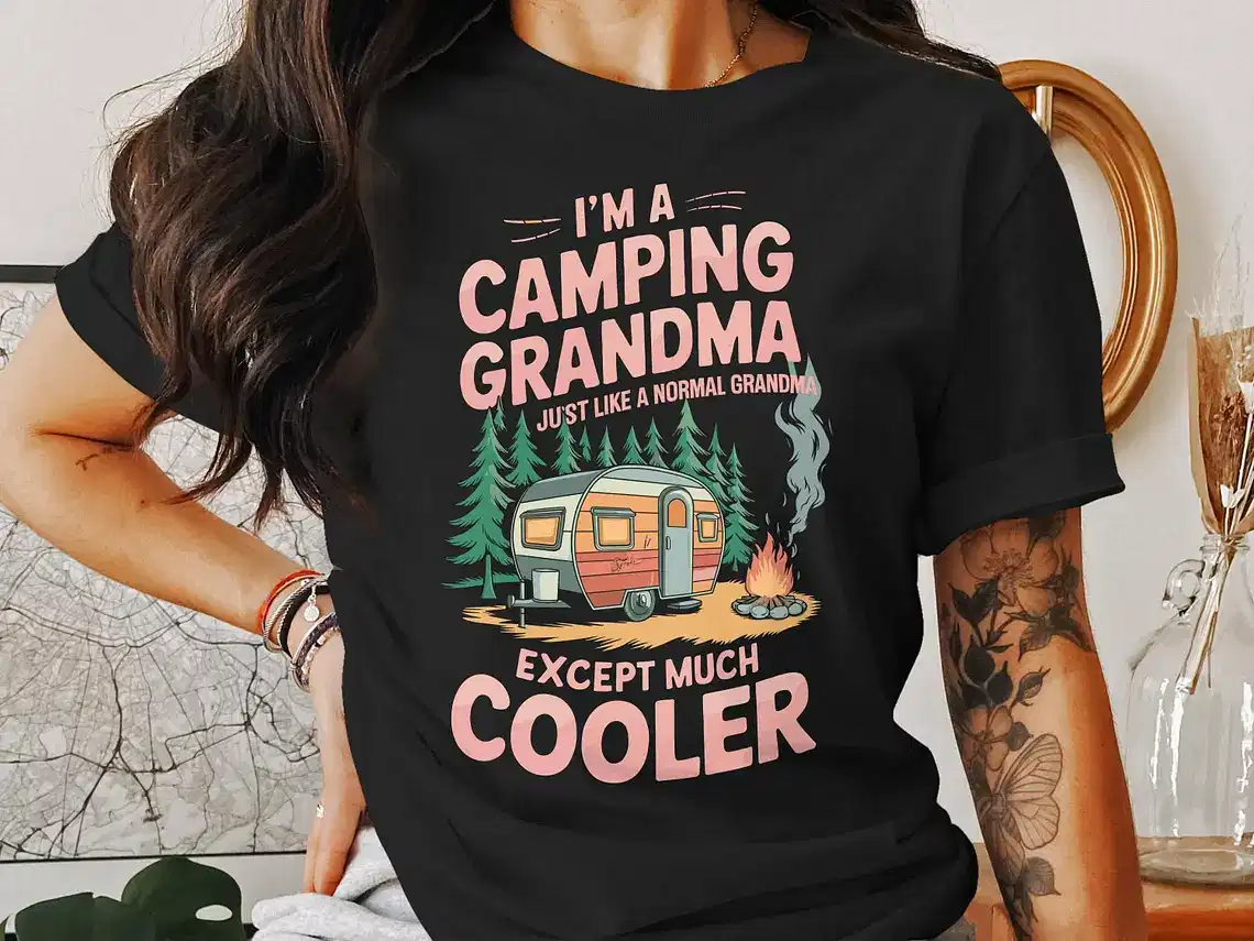 Camping Grandma T-Shirt, Cool Grandma Shirt, Outdoor Lover Gift, Funny Camping Tee, Family Camping Apparel, Unique Grandma Gift