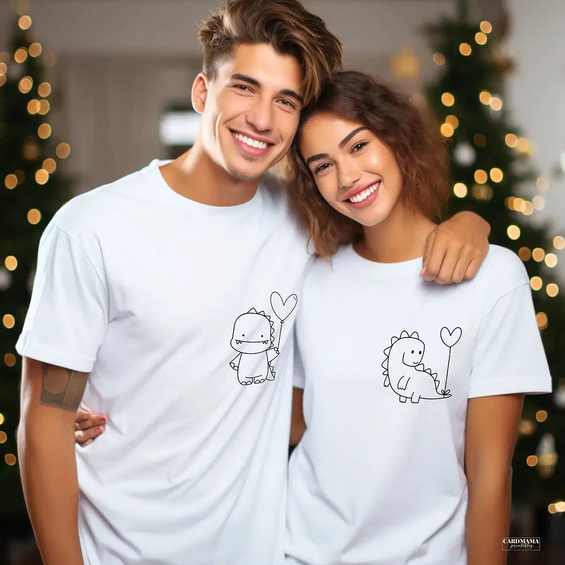 Couple T-Shirts Dino, Dinosaur Lovers Couple Shirt, Cute Dinosaur Matching Shirts Gift for Couple, Gift for Lovers, Dino