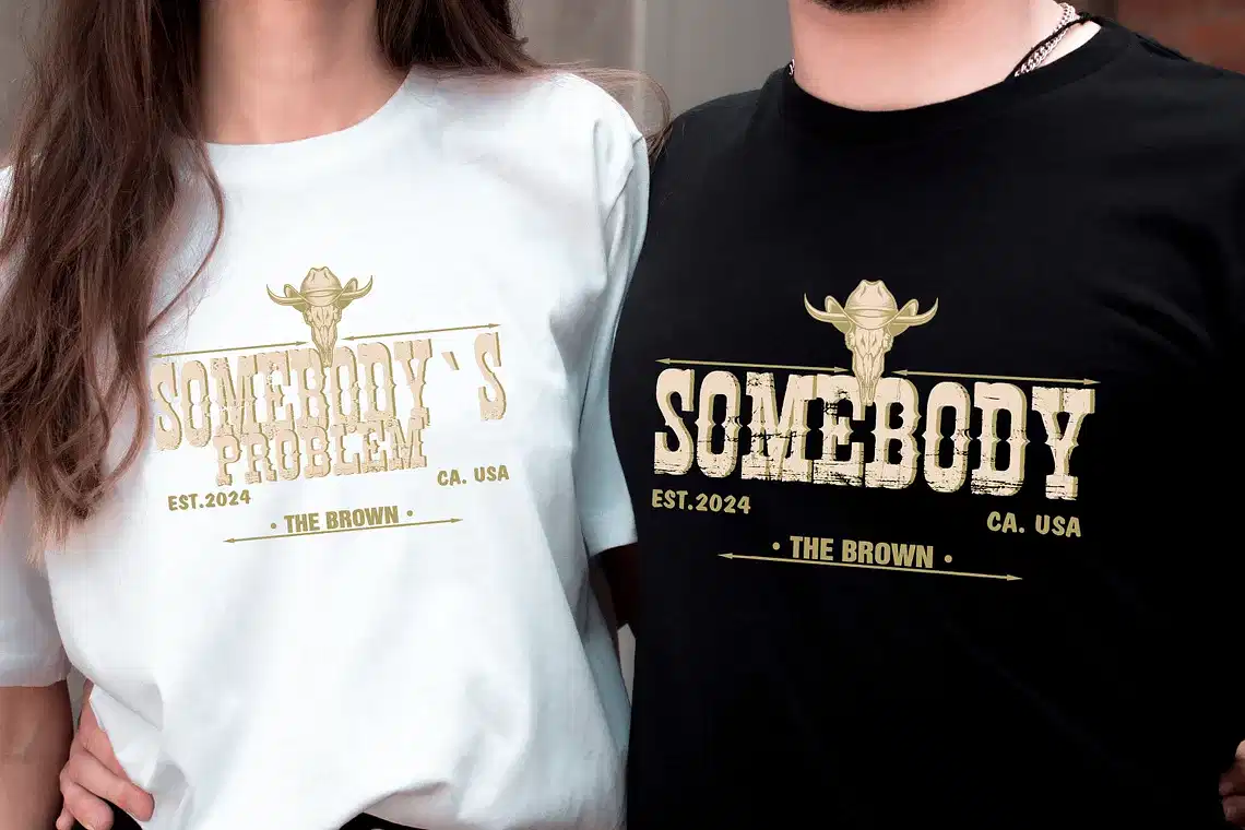 Somebody's Problem Matching Couple Tee, Western Couples Shirt, Gifts for Couples, Country Music Shirt, Country Couples Shirt, Cowgirls Tee