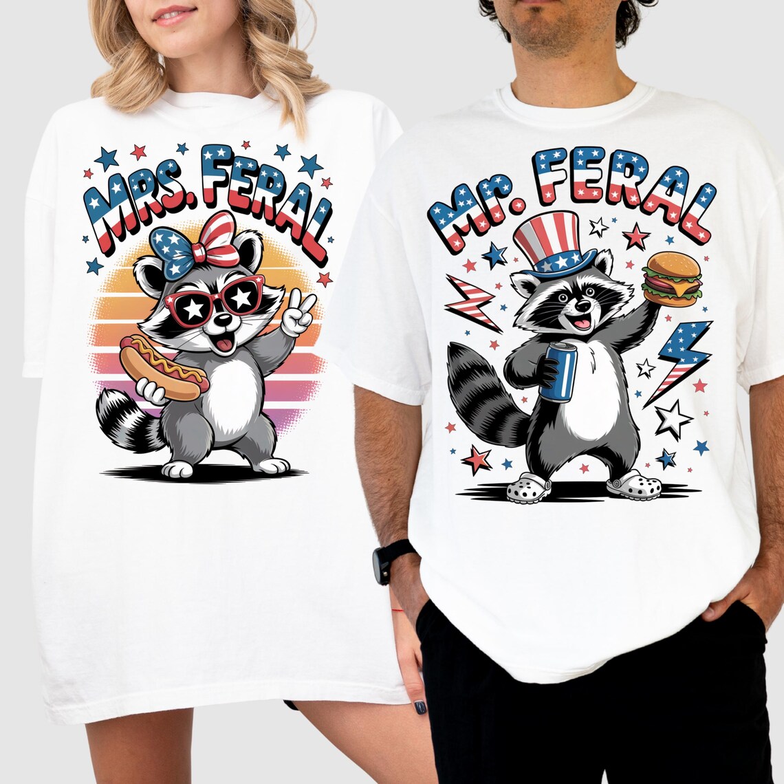 Matching 4th of July Couple Shirts – His & Hers Independence Day Tees – Patriotic Husband & Wife Outfits