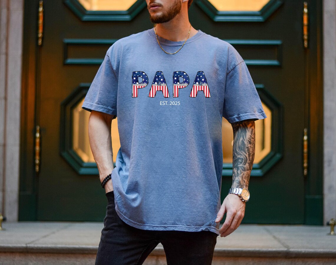 Papa American Flag T-Shirt, Father's Day Gift For Papa, Father's Day Shirt, Man Myth Legend Shirt, 4th Of July Dad Shirt, Patriotic Dad