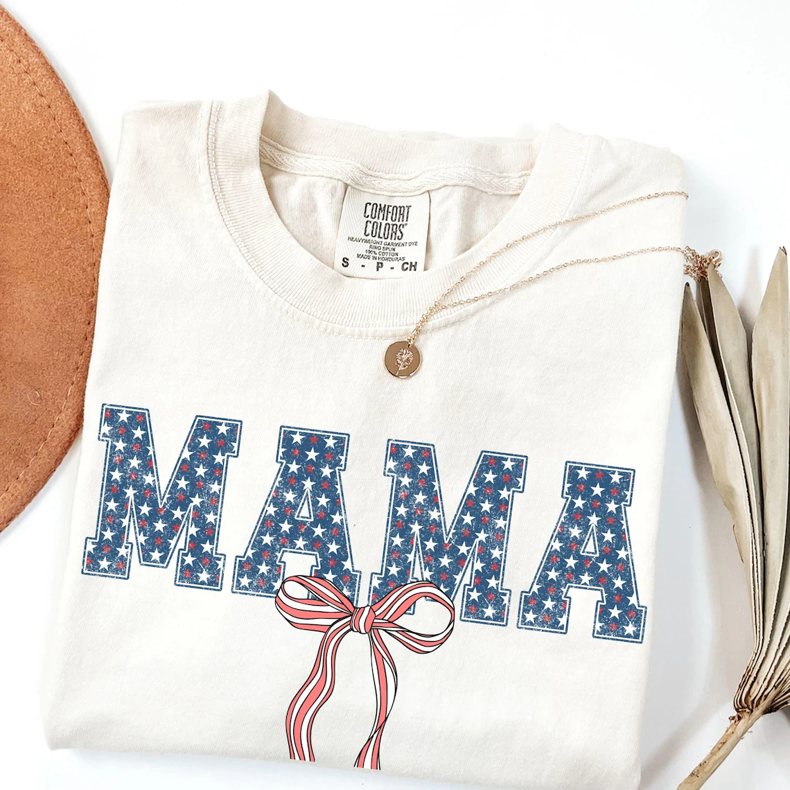 Patriotic Mama T-Shirt, Coquette 4th of July Tee, Independence Day T-Shirt, USA Mama Tee, America Tee, Gift for Mom