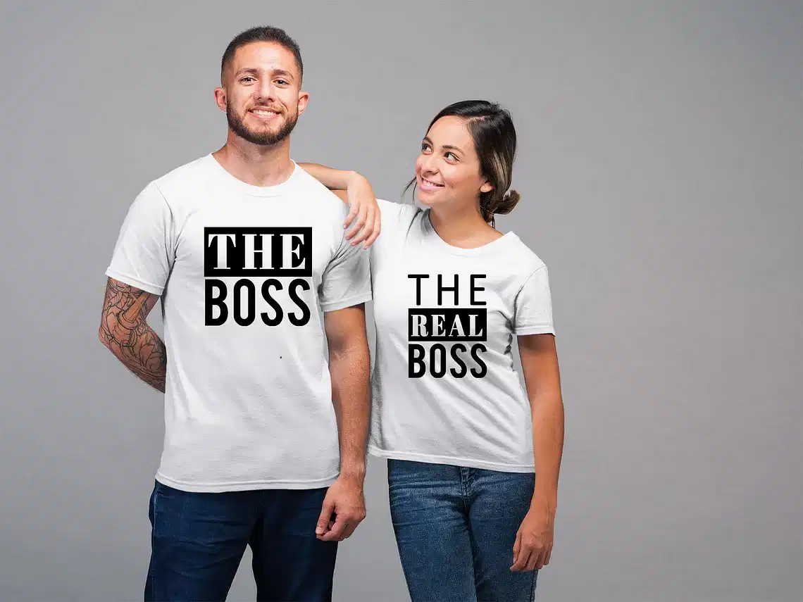 The Boss The Real Boss T Shirt, Set Couple matching T-shirt set The Real Boss Shirt Tees  Boss Couple T Shirt, Couple gift