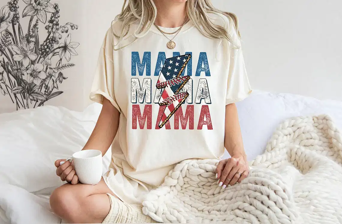 USA Mama T-Shirt, 4th of July Tee, America, Shirt for 4th of July, Patriotic, Memorial Day Shirt, American Mama T-Shirt, USA