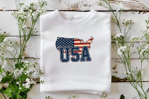 USA Map T-Shirt – American Flag Patriotic Tee – Unisex 4th of July Shirt Made in USA - Image 2