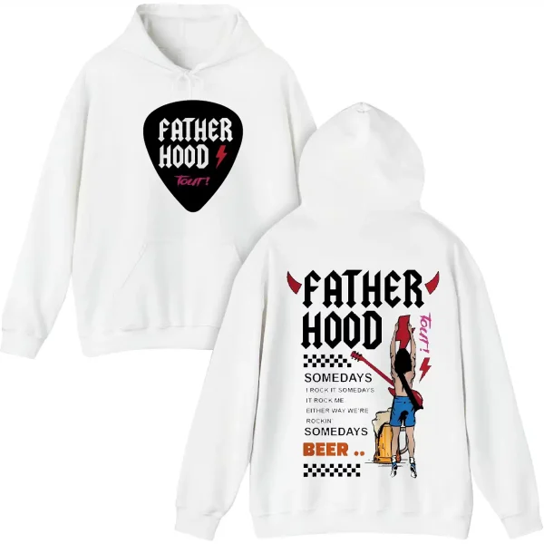 Dad, Some Days Rock It Hoodie, Some Day It Rocks Me, Either Way We're Rockin', Fatherhood Hoodie - Image 2