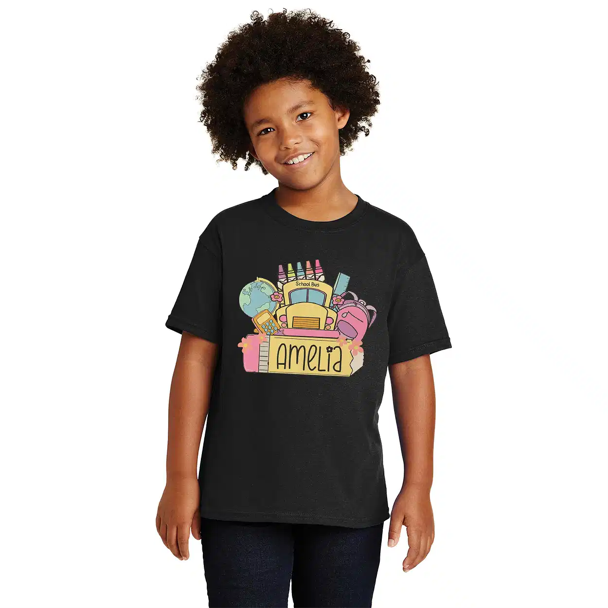 Back to School Girls Name Shirt – Personalized Toddler & Kids Tee for First Day of School, Custom Cute School Outfit