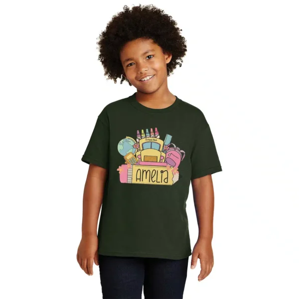 Back to School Girls Name Shirt – Personalized Toddler & Kids Tee for First Day of School, Custom Cute School Outfit - Image 2